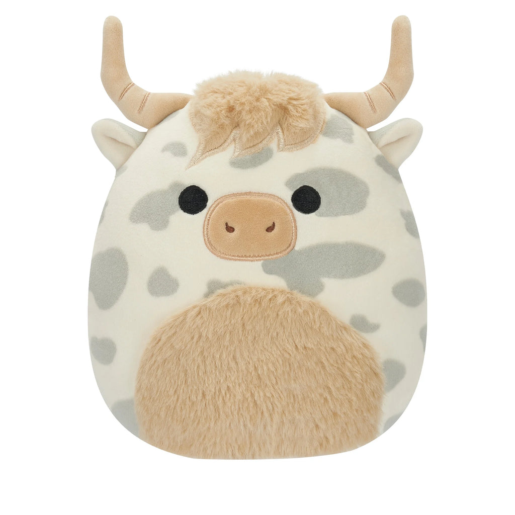 Cuddly 7.5 Inch Spotted Highland Cow Plush Toy - Ultra Soft for Kids