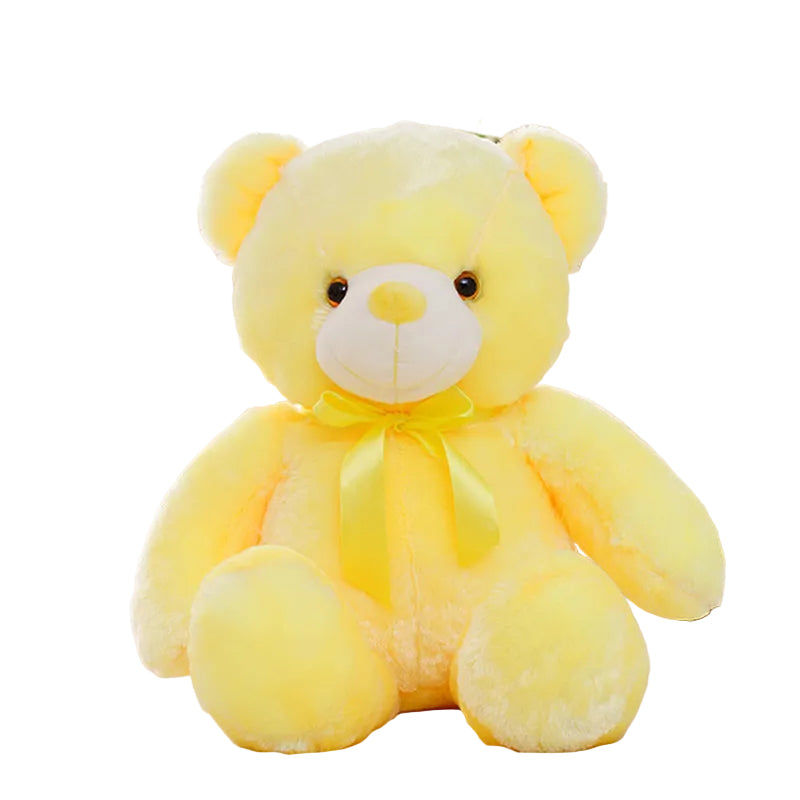 Creative Light up LED Teddy Bear Stuffed Animals Plush Toy Colorful Glowing Christmas Gift for Kids Pillow