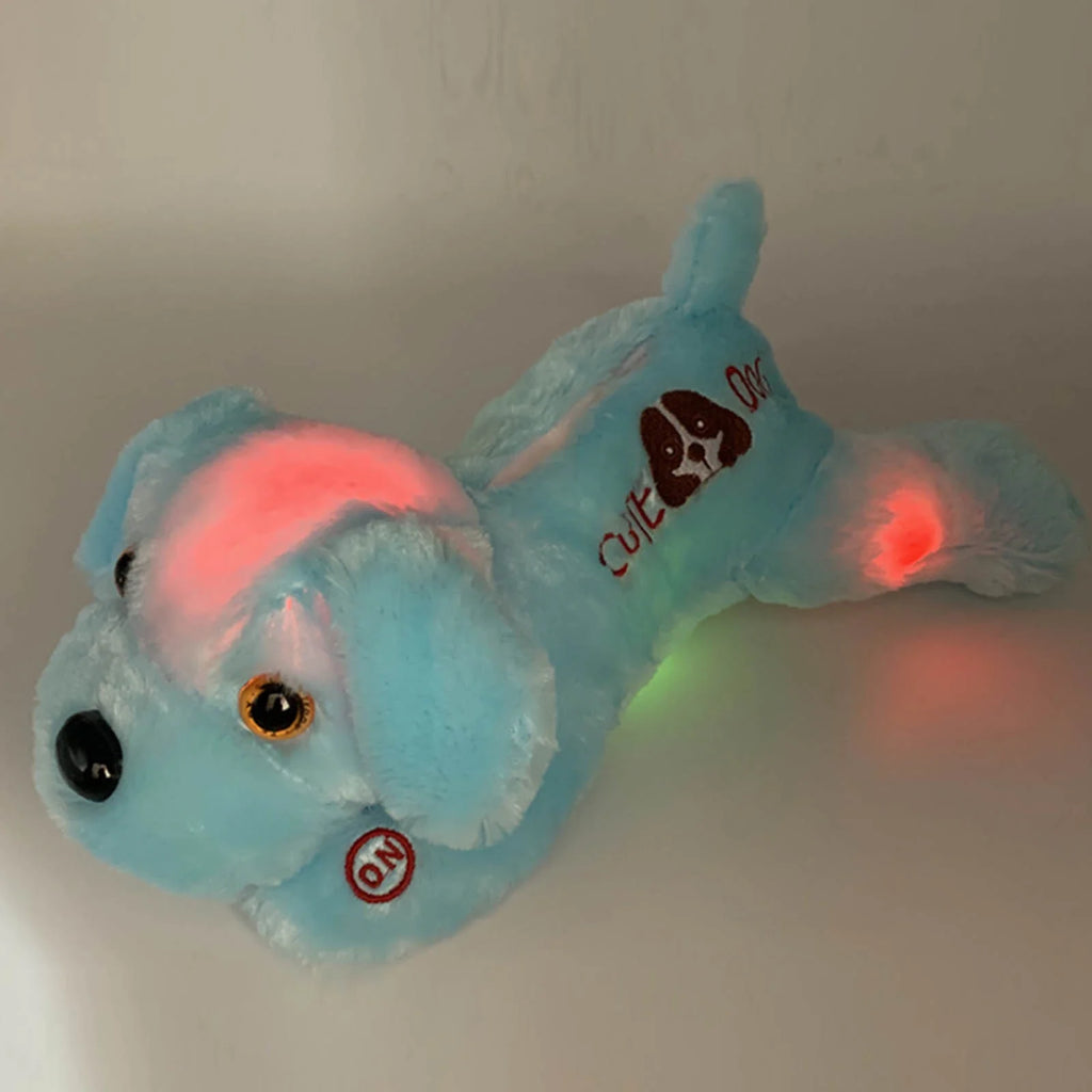 Light up Dog Plush, LED Puppy Stuffed Animal, 13" Glowing Stuffed Pillow Plush with Night Lights Birthday Valentines Gift for Toddler Kids, Blue