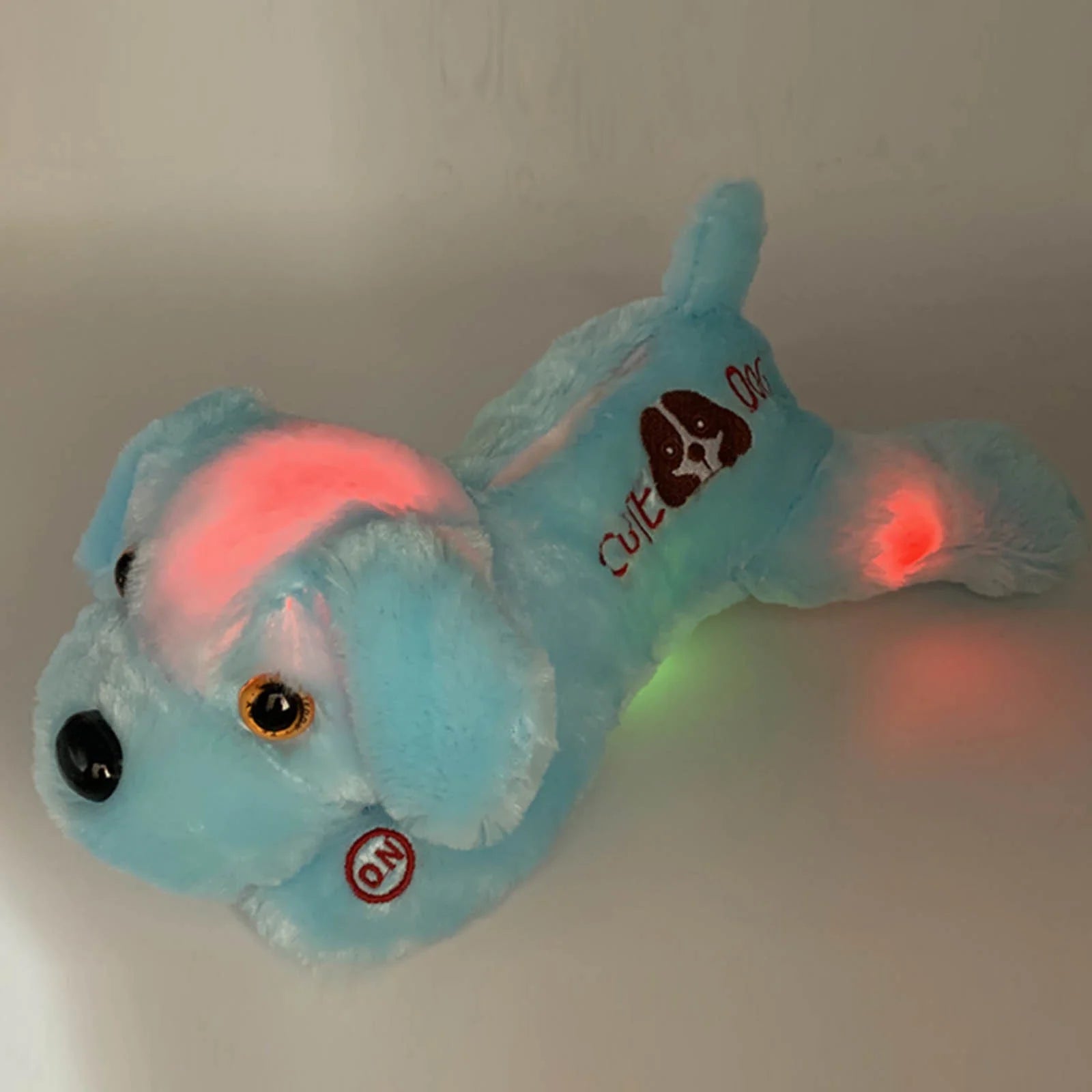 Light up Dog Plush, LED Puppy Stuffed Animal, 13" Glowing Stuffed Pillow Plush with Night Lights Birthday Valentines Gift for Toddler Kids, Blue