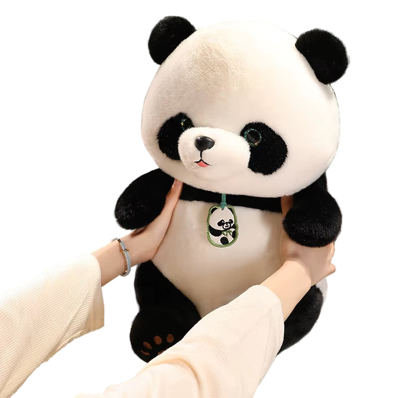 Cuddly China Panda Doll Plush Toy Stuffed Fluffy Zoo Animal Hanging Pendant Plushie Peluche Birthday Gift