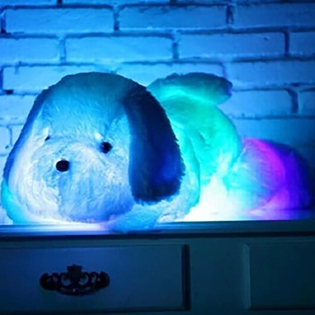 Light up Dog Plush, LED Puppy Stuffed Animal, 13" Glowing Stuffed Pillow Plush with Night Lights Birthday Valentines Gift for Toddler Kids, Blue