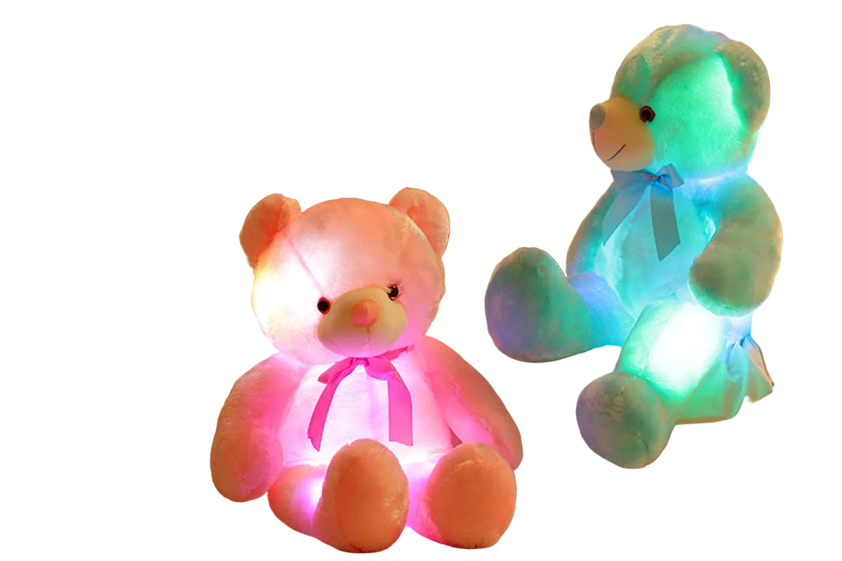 Creative Light up LED Teddy Bear Stuffed Animals Plush Toy Colorful Glowing Christmas Gift for Kids Pillow