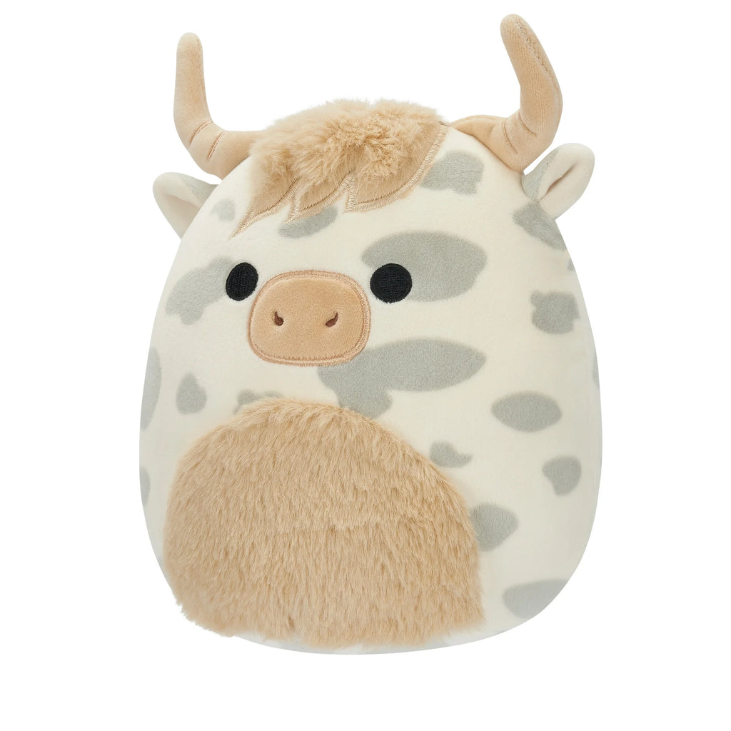 Cuddly 7.5 Inch Spotted Highland Cow Plush Toy - Ultra Soft for Kids