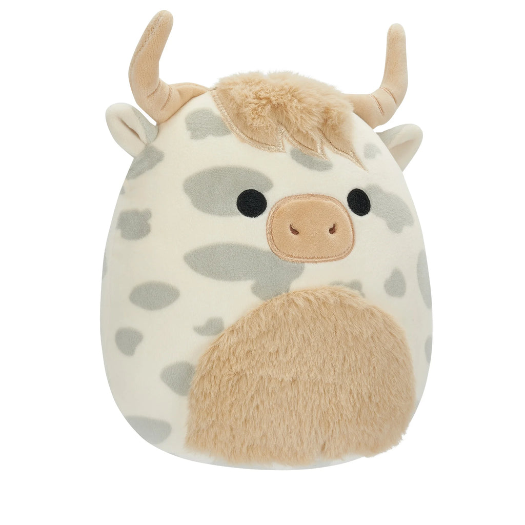 Cuddly 7.5 Inch Spotted Highland Cow Plush Toy - Ultra Soft for Kids